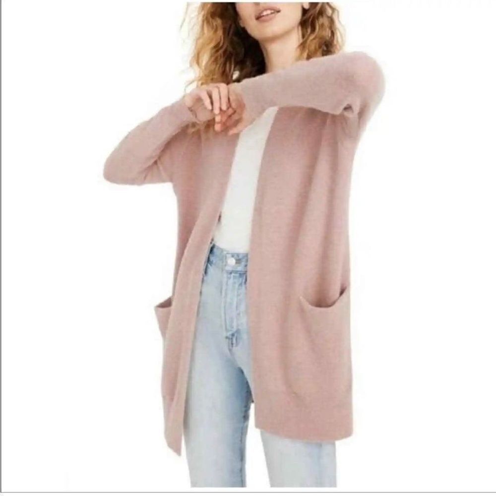 Madewell Kent Cardigan Sweater in Coziest‎ Yarn sz Small in Heather Blossom pink